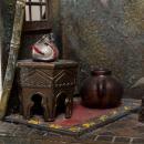 Vintage Orientalist Cold Painted Metal Lamp in Manner of Franz Bergman