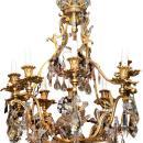 Antique Electrified English Regency Georgian Style Gilt Bronze Chandelier