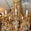 Antique Electrified English Regency Georgian Style Gilt Bronze Chandelier