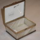 Antique Russian Mother of Pearl & Enameled Metal Snuff Box with Fox Motif
