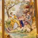 Vintage European Austrian Gilt Metal and Enamel Windmill Music Box
