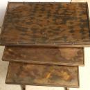 Set Vintage Gilt Brass Bamboo Leg Nesting Tables
