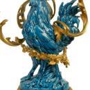 Pair Antique French Bronze Turquoise Porcelain Rooster Candelabra by Arson