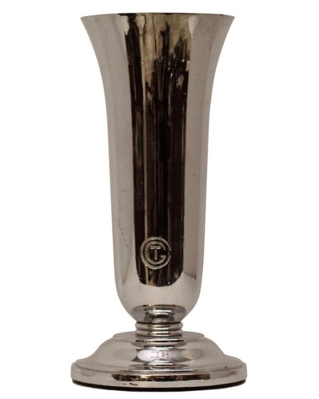 French Art Deco Chrome Plated Vase from French C.G.T. Oceanliner