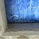 Antique Hunting Hound Dog Blue & White Ceramic Picture Tile