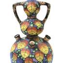 Vintage FBS FSB Czechoslovakian Triple Gourd Ceramic Pottery Vase