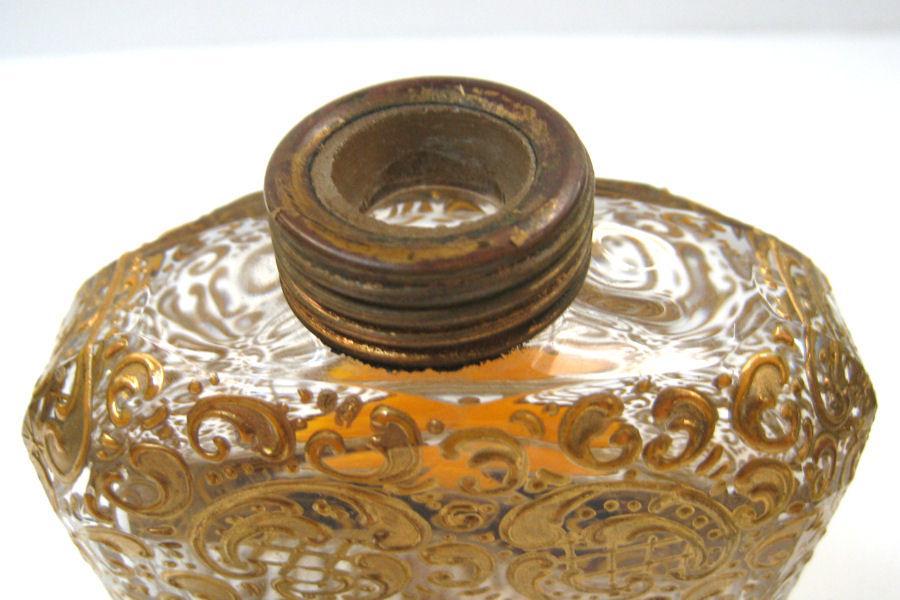 Antique Moser Bohemian Gilded Gilt Glass Flask