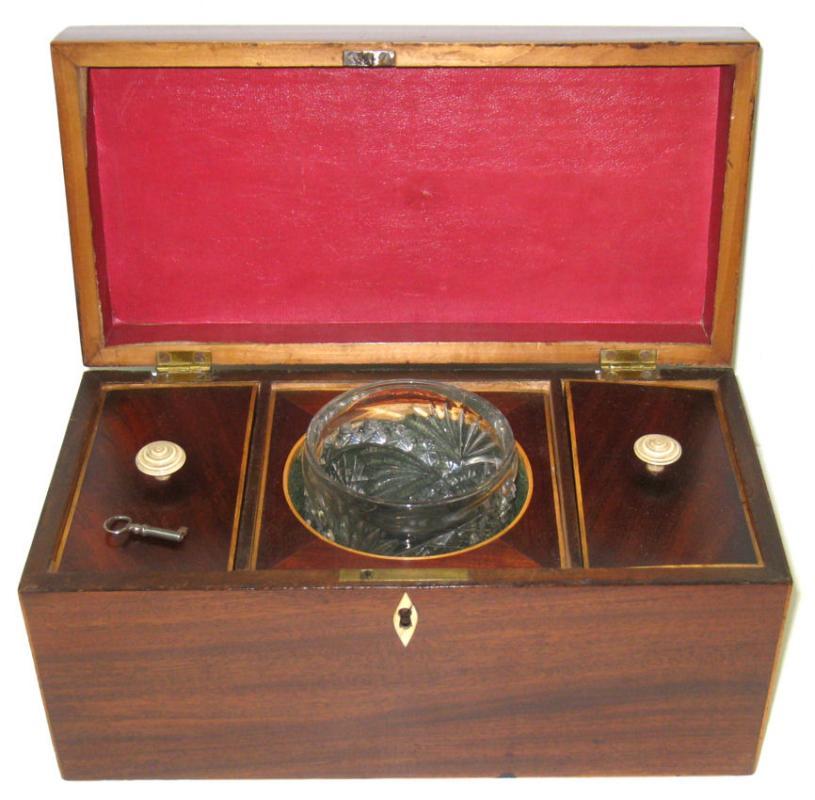 Antique English Regency Mahogany Tea Caddy