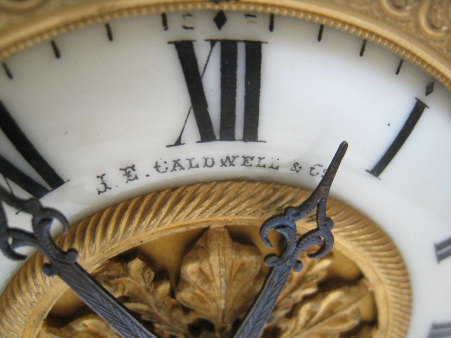 Antique French Neoclassical Marble & Bronze Mantel Clock Garniture from J.E. Caldwell of Philadelphia