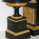 Antique French Neoclassical Marble & Bronze Mantel Clock Garniture from J.E. Caldwell of Philadelphia