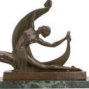 Exotic Dancer Art Deco Bronze Sculpture After Ferdinand Preiss