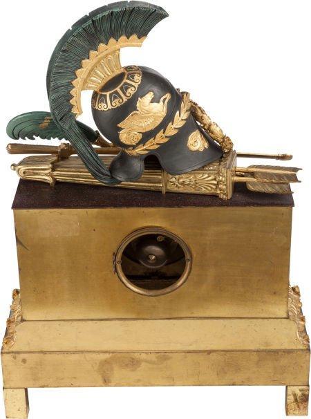 Antique French Empire Style Mantle Clock w Roman Armor