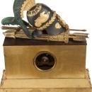 Antique French Empire Style Mantle Clock w Roman Armor