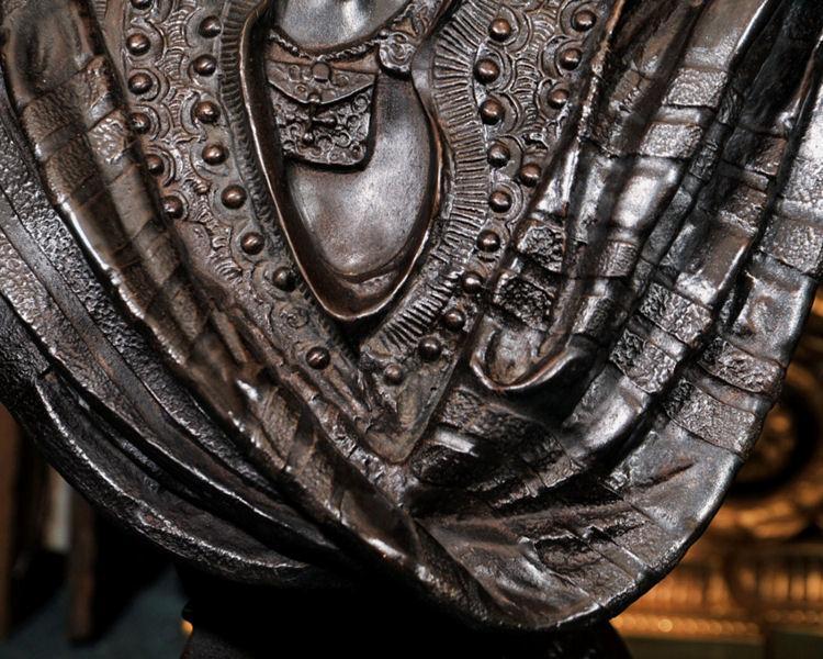 Antique Orientalist Male & Female Moor Busts in Patinated Metal