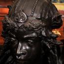 Antique Orientalist Male & Female Moor Busts in Patinated Metal