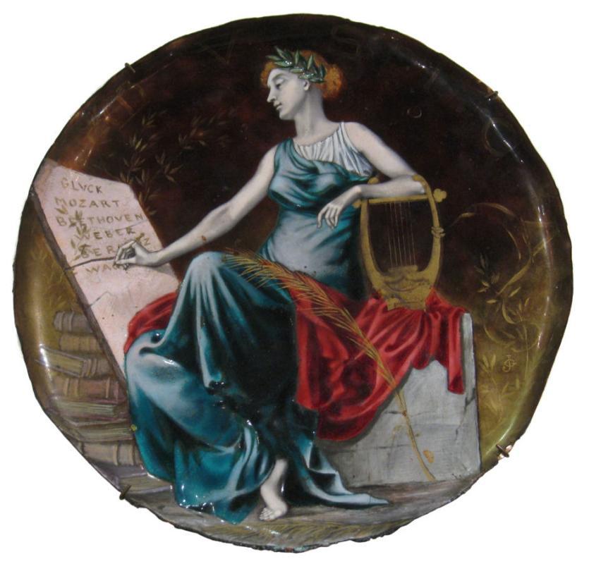 Antique Limoges French Enamel Neoclassical Plaque by Jean George of Paris