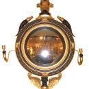 Egyptian Revival Empire Style Girandole Giltwood Wall Mirror