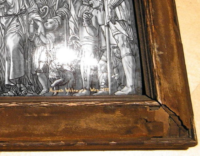Antique WAHRMUND Wein Vienna Enamel Plaque