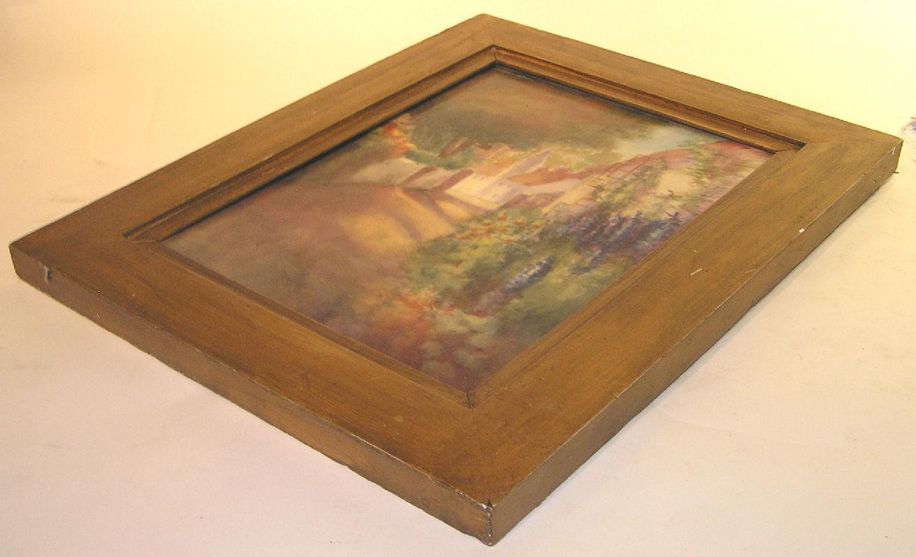 Antique French Impressionist Landscape Painting on Porcelain by T&V of Limoges