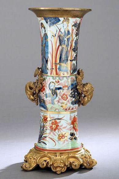 Antique Imari Porcelain Vase with Gilt Bronze Mounts