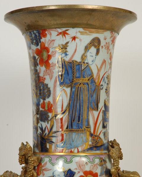 Antique Imari Porcelain Vase with Gilt Bronze Mounts