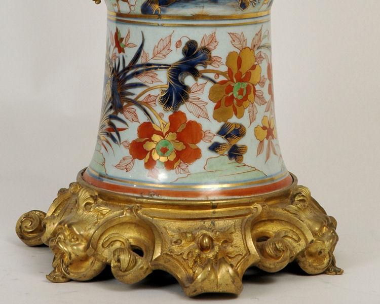 Antique Imari Porcelain Vase with Gilt Bronze Mounts