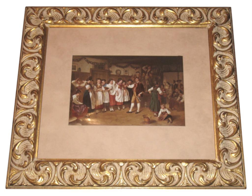 KPM Porcelain Plaque Alsatian German Wedding by Tadra After Vautier