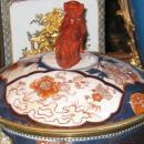 Pair Antique Chinese Imari Porcelain & Bronze Mounted Urns