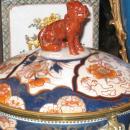 Pair Antique Chinese Imari Porcelain & Bronze Mounted Urns