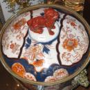 Pair Antique Chinese Imari Porcelain & Bronze Mounted Urns