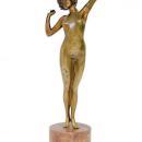 L'Eveil Awakening Art Nouveau Bronze Figurine After Paul Philippe