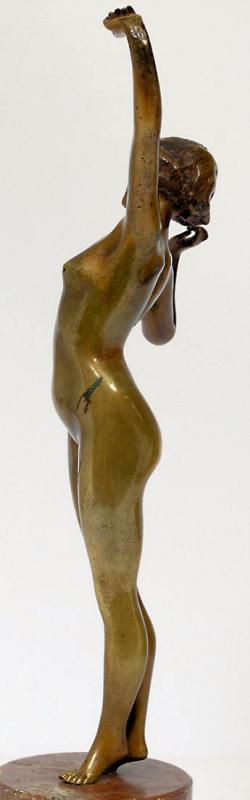 L'Eveil Awakening Art Nouveau Bronze Figurine After Paul Philippe