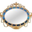 Antique Neoclassical Adams Style Overmantel Mirror