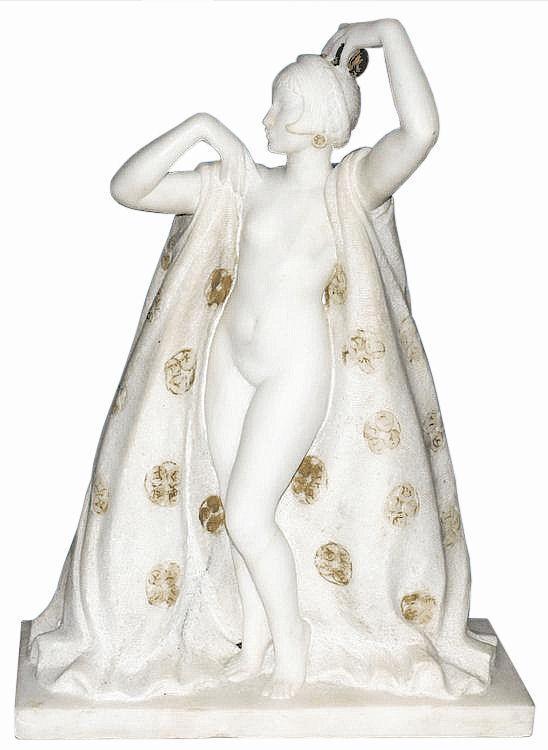 Marcel Louis Botinelly Art Deco Period Marble Figurine Sculpture