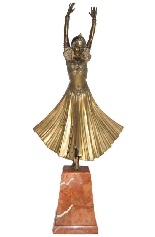 Chiparus Danseuse Indoue ( Hindu Dancer ) Art Deco Bronze Figurine Sculpture