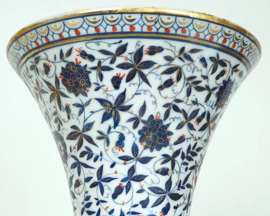 Pair Enameled and Parcel Gilt Pair Shaped Chinese Famile Verte Porcelain Vases