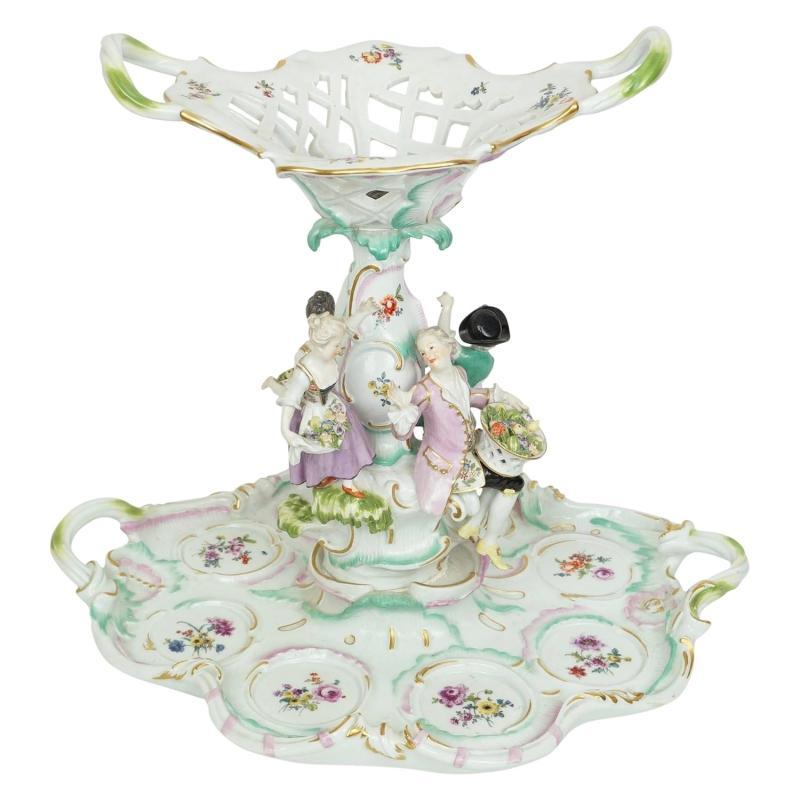 Antique Meissen Figural Centerpiece Tazza