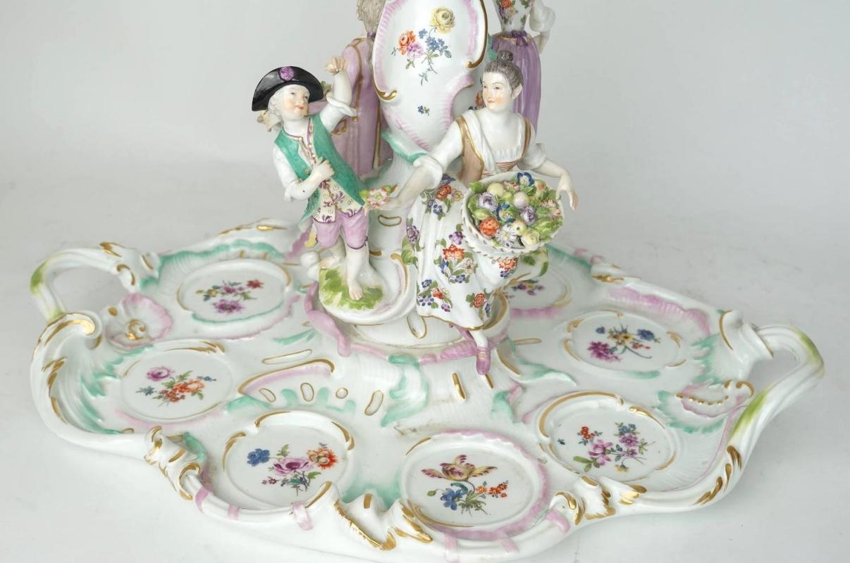 Antique Meissen Figural Centerpiece Tazza