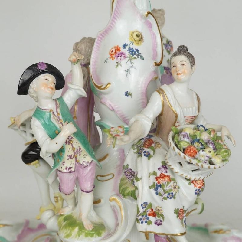 Antique Meissen Figural Centerpiece Tazza
