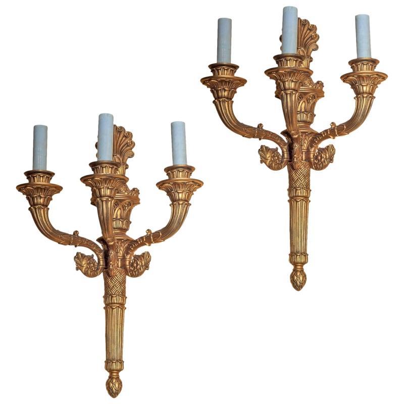 Pair Antique French Louis XVI Style Sconces