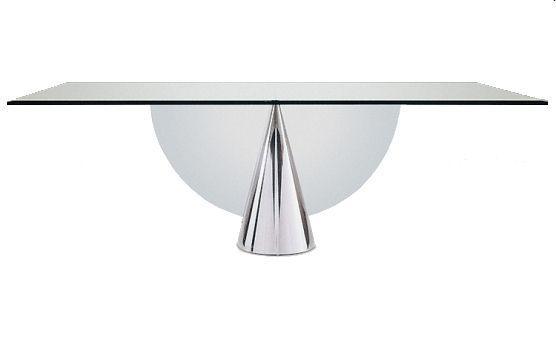 J. Wade Beam Mid-Century Modern Steel and Glass Pinncale Dining Table for Brueton