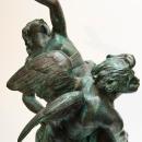 Pair Verdigris Bronze Sculptures of Roman & Greek Gods After Louis Simon Boizot