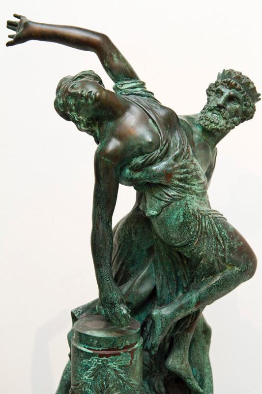 Pair Verdigris Bronze Sculptures of Roman & Greek Gods After Louis Simon Boizot