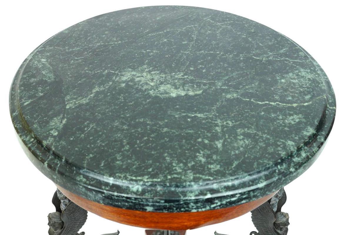 Antique Neopolitan Neoclassical Greek Revival Bronze and Marble Gueridon Side Table from Sabatino de Angelis