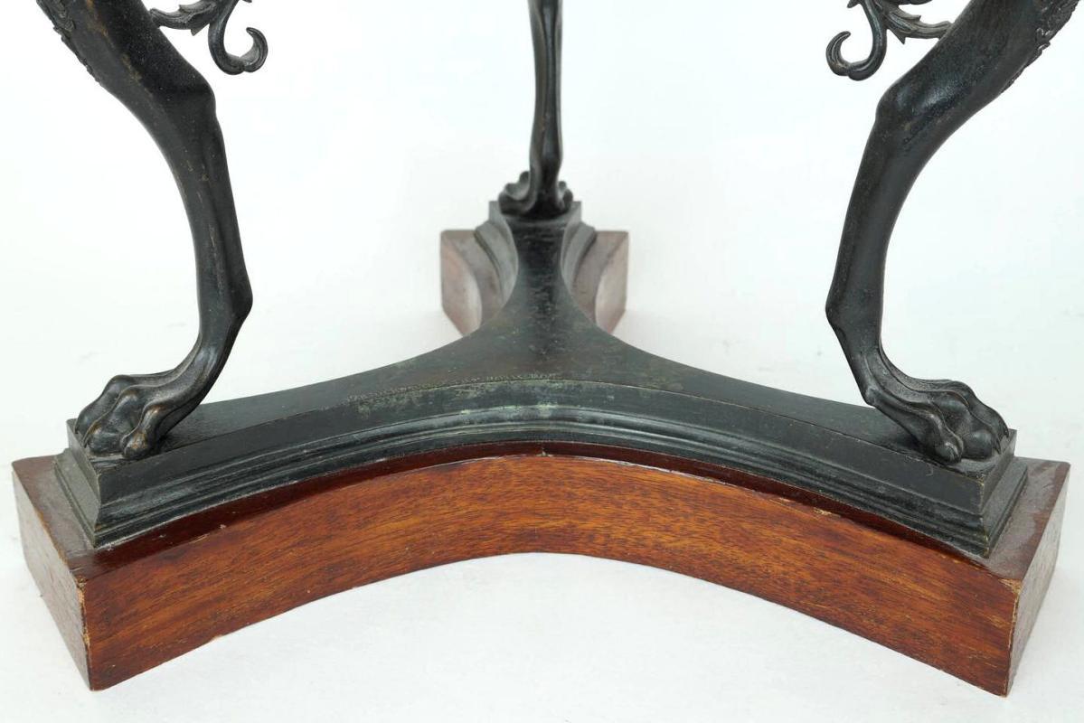 Antique Neopolitan Neoclassical Greek Revival Bronze and Marble Gueridon Side Table from Sabatino de Angelis