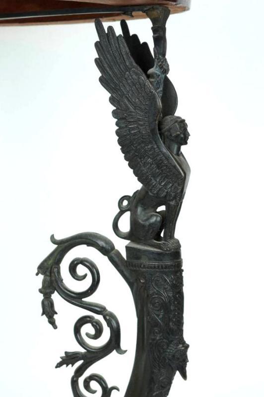 Antique Neopolitan Neoclassical Greek Revival Bronze and Marble Gueridon Side Table from Sabatino de Angelis