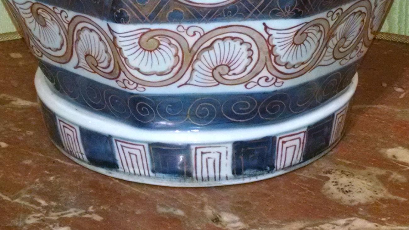 Monumental Antique Imari Porcelain Lidded Vase