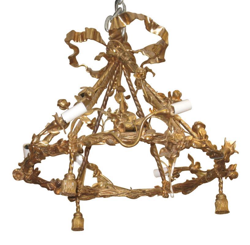 Vintage Louis XV Style Gilt Bronze Chandelier
