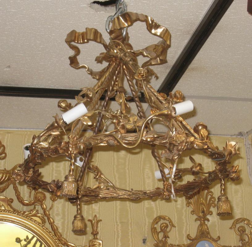 Vintage Louis XV Style Gilt Bronze Chandelier