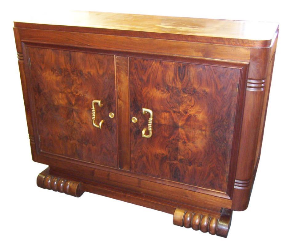 French Art Deco Figured Walnut Sideboard